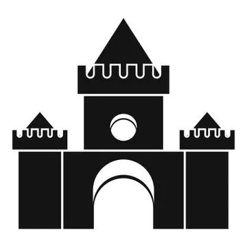 Fairytale castle icon, simple style Ilustración de archivo