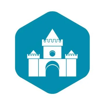 Fairytale castle icon, simple style Ilustración de archivo