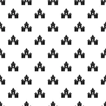 Fairytale castle pattern Stock Illustration