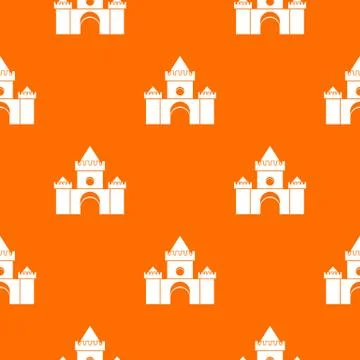 Fairytale castle pattern seamless Stock Illustration