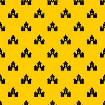 Fairytale castle pattern vector Stock Illustration