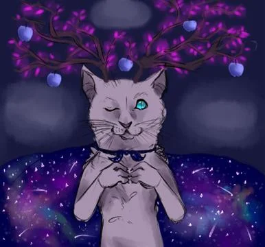 Fairytale cat Illustrazione stock
