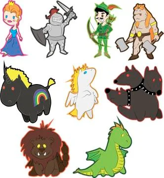 Fairytale characters Stock Illustration