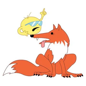 Fairytale fox with bread bun 스톡 일러스트