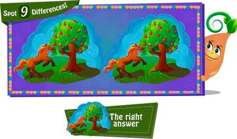 Fairytale Horse and apple Stock Illustration
