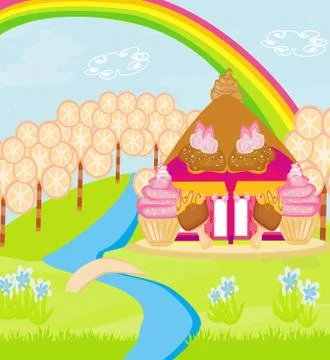Fairytale house of candy 스톡 일러스트