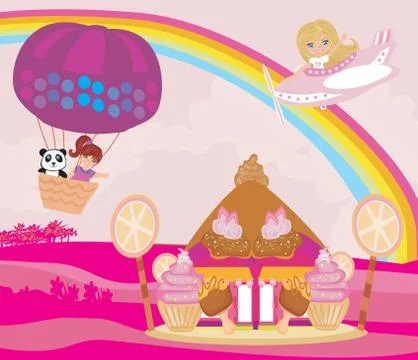 Fairytale house of candy 스톡 일러스트