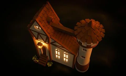 Fairytale house close up Illustration