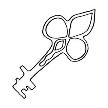 Fairytale Magic Door Key Or caskets. Stock Illustration