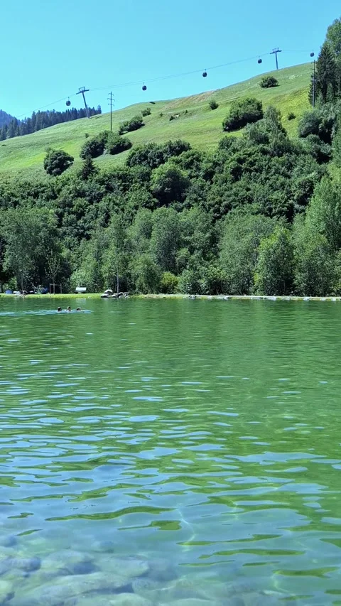 A fairytale mountain lake in the mountains. Stock Footage 342289441