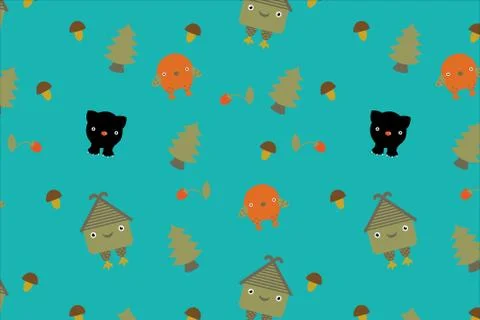 Fairytale pattern Stock Illustration