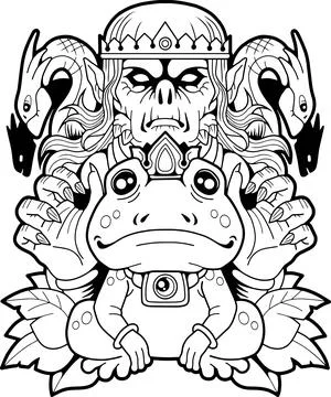 Fairytale princess frog Stock Illustration