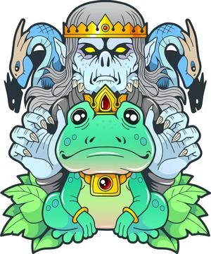Fairytale princess frog Stock Illustration