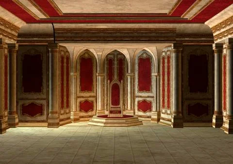 Fairytale throne room Stock Illustration