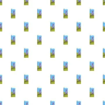 Fairytale tower height meter seamless pattern Stock Illustration