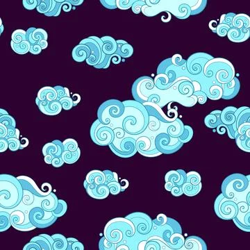 Fairytale Weather Forecast Seamless Pattern Stock Illustration