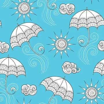 Fairytale Weather Forecast Seamless Pattern Stockillustratie
