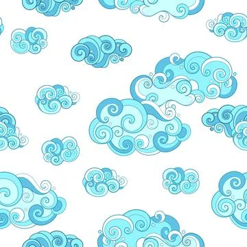 Fairytale Weather Forecast Seamless Pattern Stock Illustration