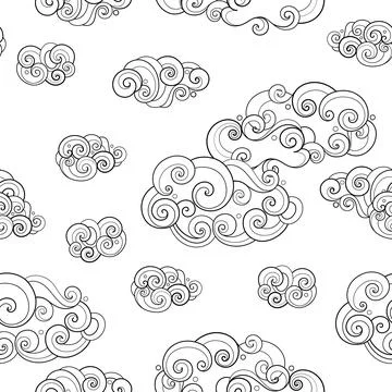 Fairytale Weather Forecast Seamless Pattern Stock Illustration