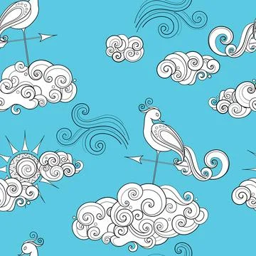 Fairytale Weather Forecast Seamless Pattern Stockillustratie