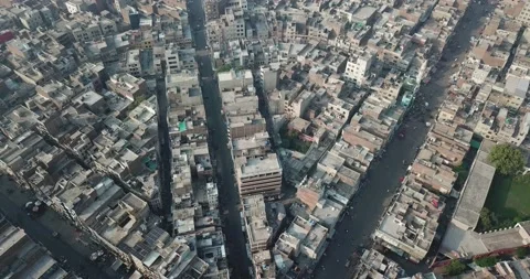 Faisalabad square aerial view, Pakistani drone footage Stock Footage 237189484