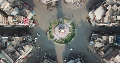 Faisalabad square aerial view, Pakistani drone footage Stock Footage 237189486
