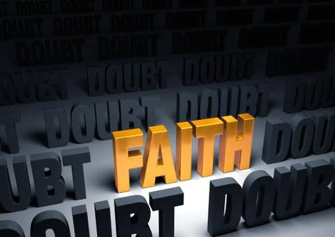 Faith against doubt Stock Illustration
