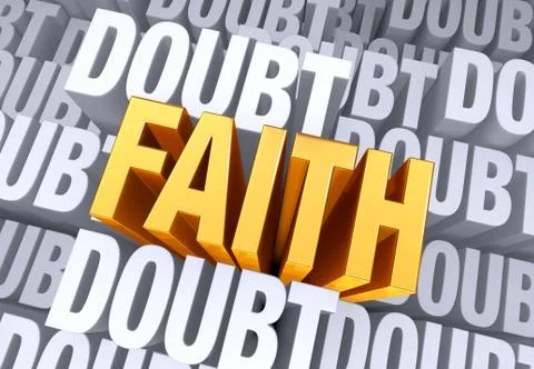 Faith amidst doubt Stock Illustration