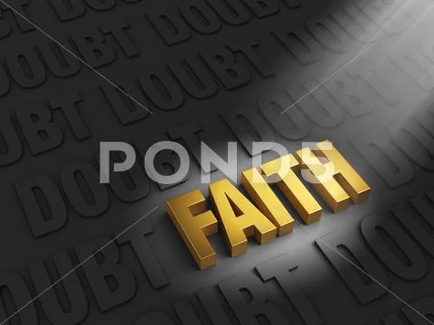 Faith amongst doubt Stock Illustration