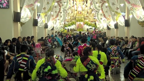 Faith and Devotion at Virgin of Urkupina Inside San Ildefonso Church, Bolivia Stock-Footage 123749333