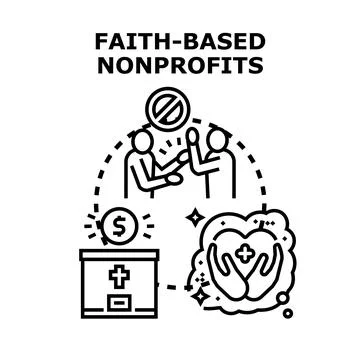Faith based nonprofits supporting community and social service work Stock Illustration