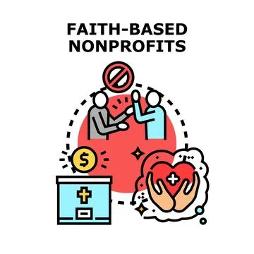 Faith based nonprofits supporting community and social service work Stock Illustration
