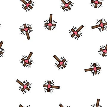 Faith christianity vector seamless pattern Stock Illustration