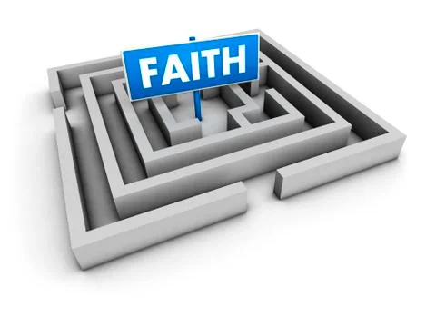Faith labyrinth concept Illustrazione stock