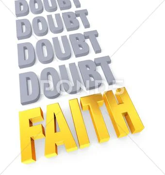 Faith overcomes doubt Stock Illustration