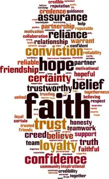 Faith word cloud Stock Illustration