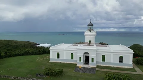Fajardo lighthouse (aerial view beacon in puerto rico) fajardo Video stock 276919403