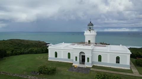 Fajardo lighthouse (aerial view beacon in puerto rico) fajardo Video stock 276919487