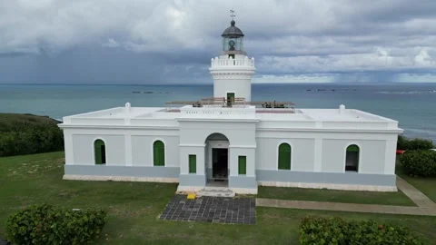 Fajardo lighthouse (aerial view beacon in puerto rico) fajardo Video stock 276919909