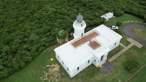 Fajardo lighthouse (aerial view beacon in puerto rico) fajardo Video stock 276920435