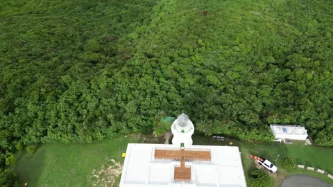 Fajardo lighthouse (aerial view beacon in puerto rico) fajardo Video stock 276921172