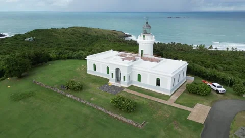 Fajardo lighthouse (aerial view beacon in puerto rico) fajardo Video stock 276922308