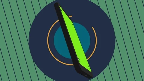 Fake 2D - 3D black phone animation. Mockup. Chroma screen with track marks. Stock Footage 121681813