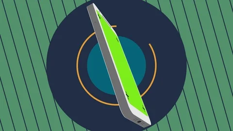 Fake 2D - 3D white phone animation. Mockup. Chroma screen with track marks. Stock Footage 121681844