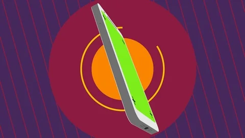 Fake 2D - 3D white phone animation. Mockup. Chroma screen with track marks. Stock Footage 121681856
