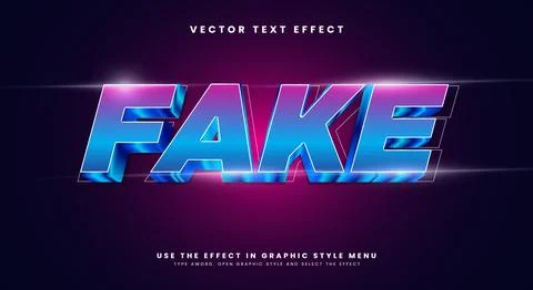 Fake 3D editable Text effect Template 스톡 일러스트