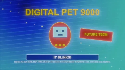 Fake 90s ad digital pet 9000 Stock Footage 341770907