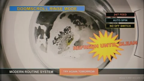 Fake ad doomscroll rinse mode Stock Footage 341309651