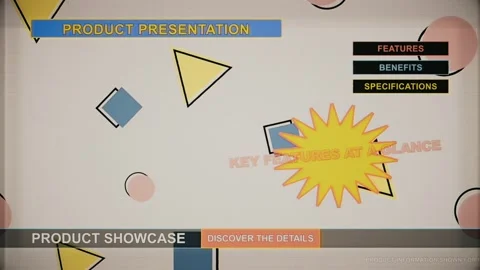 Fake ad memphis product presentation Stock Footage 341558092