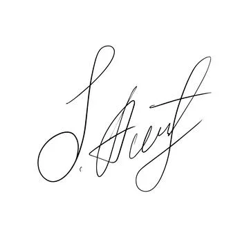 Fake autograph samples. Hand-drawn signatures, examples of documents Stock Illustration